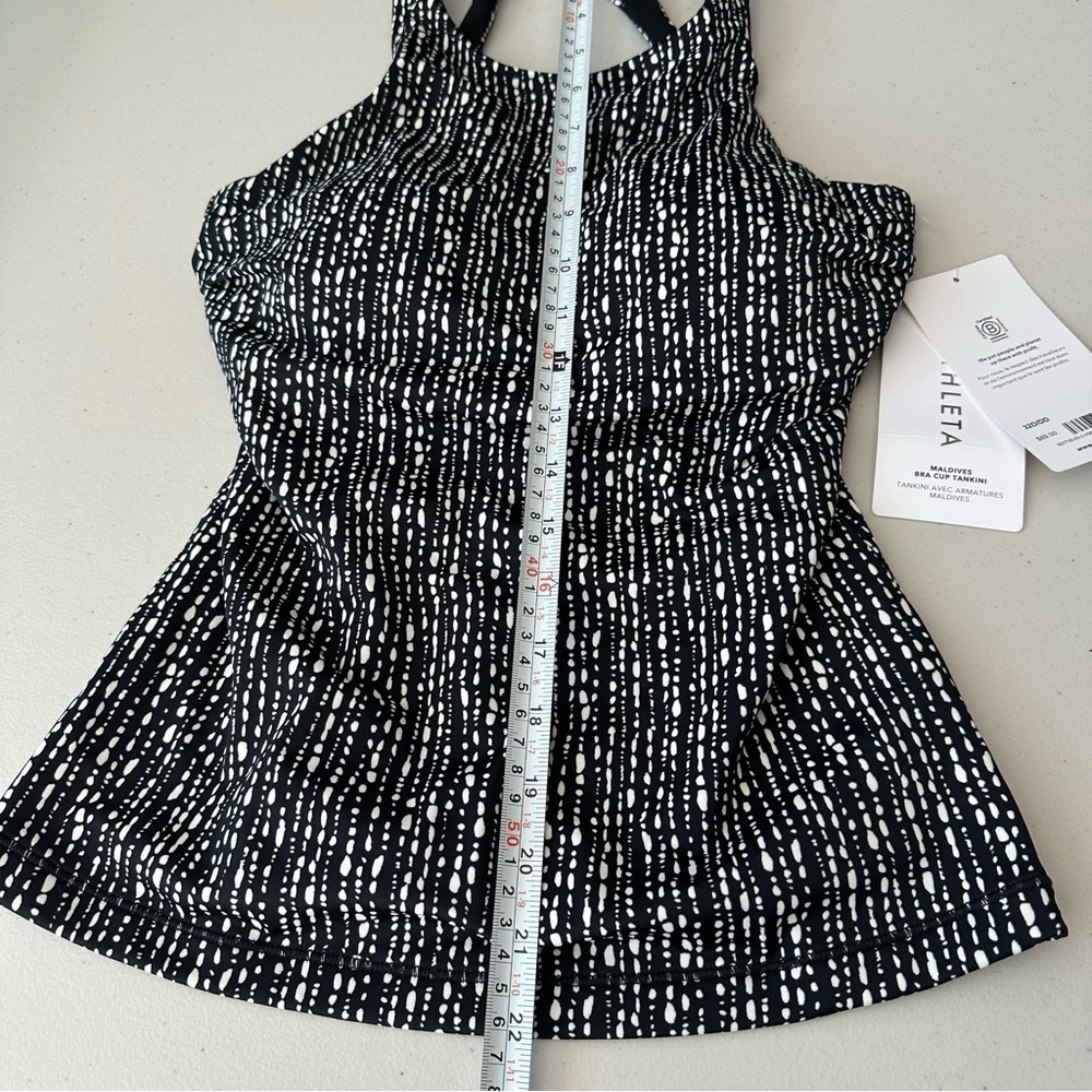 NWT Athleta Maldives Bra Cup Tankini Swim Top Black Rice Pearls 32 D/DD - Picture 7 of 11